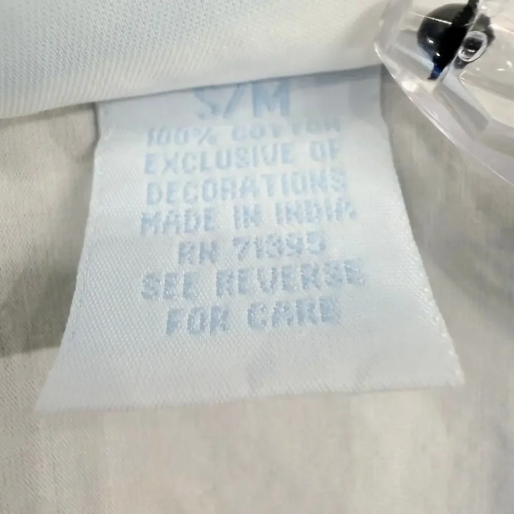 Pottery Barn Bed Bath Y2K Floral Embroidered Cotton Robe Women’s Small